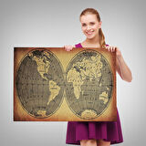 Harita Sepeti Vintage Eskitme Dünya Haritası 1008