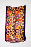 Vasili Kandinski Desenli Saf ipek Şal