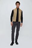 Dik Yaka Kapitone Casual Şişme Yelek 1009225153 Camel