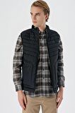 Dik Yaka Dolumlu Casual Şişme Yelek 1009235152 Siyah
