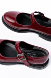 YSN-4422 Bordo Kroko Topuklu Kadın Çizme