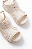T-221 Bej  Spring Paraşüt Kumaş Lastikli Ortopedik Kadın Sandalet   