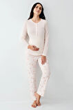 Kadın Lisanslı Hamile Giyim Yumuşak Doku Uzun Kollu Pijama Takımı 2 Çift Çorap Hediye