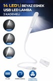 14 Led USB Lamba Esnek 3 Kademeli Masa Lambası Bilgisayar Laptop Klavye Aydınlatma Beyaz