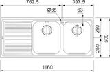 Franke Logica Line Lll 621 Dekor Sol Damlalıklı Eviye 101.0086.284
