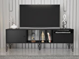  Wood'n Love Cercei 160 Cm Metal Ayaklı Tv Ünitesi - Siyah / Siyah 