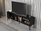  Wood'n Love Cercei 160 Cm Metal Ayaklı Tv Ünitesi - Siyah / Siyah 