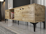 Wood'n Love Hira 160 Cm Metal Ayaklı Tv Ünitesi - Atlantik Çam / Siyah