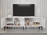 Wood'n Love Hira 160 Cm Metal Ayaklı Tv Ünitesi - Beyaz / Siyah