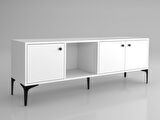 Wood'n Love Hira 160 Cm Metal Ayaklı Tv Ünitesi - Beyaz / Siyah