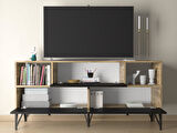 Wood'n Love Mia 160 Cm Metal Ayaklı Tv Ünitesi - Konsol - Atlantik Çam - Siyah / Siyah