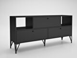 Wood'n Love Mia 160 Cm Metal Ayaklı Tv Ünitesi - Konsol - Siyah / Siyah