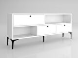 Wood'n Love Katre 150 Cm Metal Ayaklı Tv Ünitesi - Beyaz / Siyah