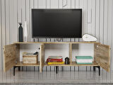 Wood'n Love Bello 160 Cm Metal Ayaklı Tv Ünitesi - Konsol - Atlantik Çam / Siyah