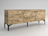 Wood'n Love Bello 160 Cm Metal Ayaklı Tv Ünitesi - Konsol - Atlantik Çam / Siyah