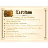 1000 Ayar Gümüş Kazaz Püsküllü Küre Kesim Kaplangözü Doğaltaş Tesbih (M-2)
