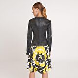 Deundria Kadın Fit Panelli Deri Ceket