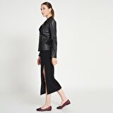 Beatrix Kadın Deri Biker Ceket