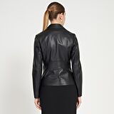 Beatrix Kadın Deri Biker Ceket