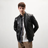 Agostino Siyah Erkek Deri Ceket