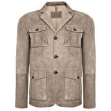 Antonin Bej Erkek Süet Safari Ceket