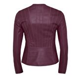 Deundria Kadın Fit Panelli Deri Ceket