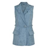 Teofila Kadın Süet Blazer Yelek