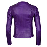 Deundria Mor Kadın Fit Panelli Deri Ceket