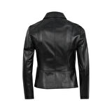 Kadın Siyah Fit Deri Ceket
