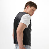 Aditsan Siyah Erkek Deri Yelek