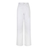 Zelinda Beyaz Kadın Deri Pantolon