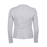 Bienna Beyaz Kadın Panelli Deri Ceket