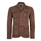 Antonin Kahve Erkek Süet Deri Safari Ceket