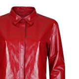 Ayzaria Kırmızı Kadın Rugan Deri Gömlek