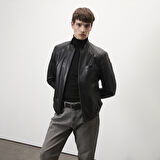 Dugan Siyah Erkek Deri Mont