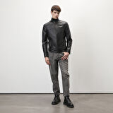 Dugan Siyah Erkek Deri Mont