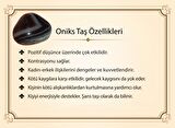 Kararmaz Metal Püsküllü CANIM BABAM Yazılı Küre Kesim Oniks Doğaltaş Tesbih