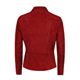 Kadın Kırmızı Süet Deri Ceket