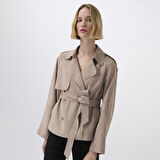 Abree Bej Kadın Süet Deri Ceket