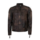 Nancy Kahve Erkek Vintage Deri Mont