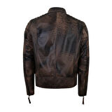 Nancy Kahve Erkek Vintage Deri Mont