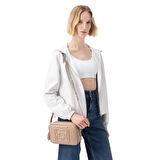 Alette Beyaz Kadın Çift Taraflı Bomber Deri Ceket