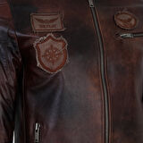 Kahve Erkek Vintage Deri Biker Ceket