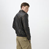 Pietto Kahve Erkek Vintage Deri Biker Ceket