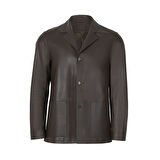 Auburn Kahverengi Erkek Deri Blazer Ceket