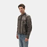 Tirona Gri Erkek Deri Mont