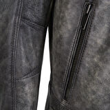 Tirona Gri Erkek Deri Mont