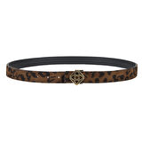 Kieran Leopar Kadın Çift Taraflı Deri Kemer