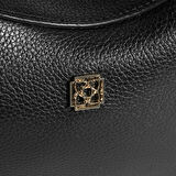 Kadın Siyah Deri Çanta Aksesuarlı Mini El Çantası