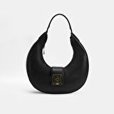 Kadın Siyah Deri Omuz Çantası